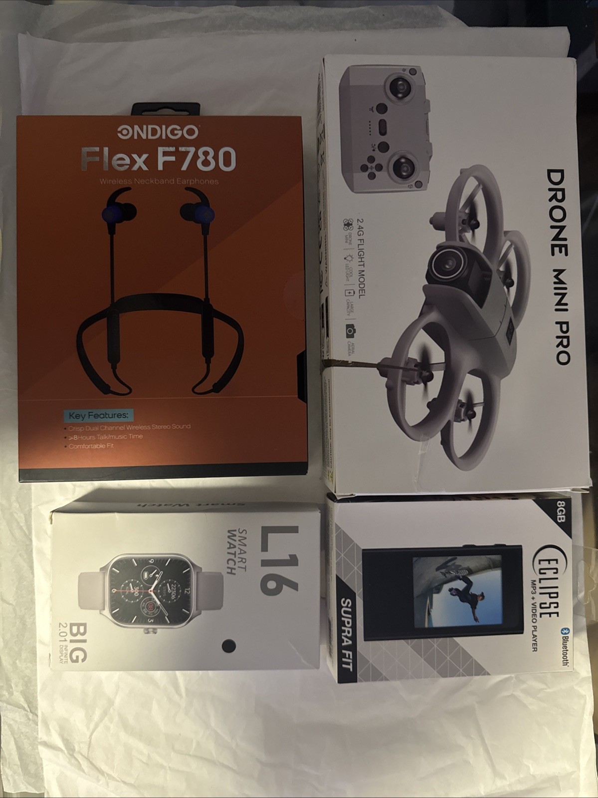 s-l1600-241.jpg Bundle Package MiniProDrone EclipseMP3 FlexF780Neckba<wbr/>nd Smartwatch - Image 1