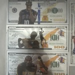 LOT OF 4 KOBE BRYANT NOVELTY SILVER FOIL BANK NOTES