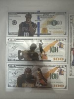 LOT OF 4 KOBE BRYANT NOVELTY SILVER FOIL BANK NOTES