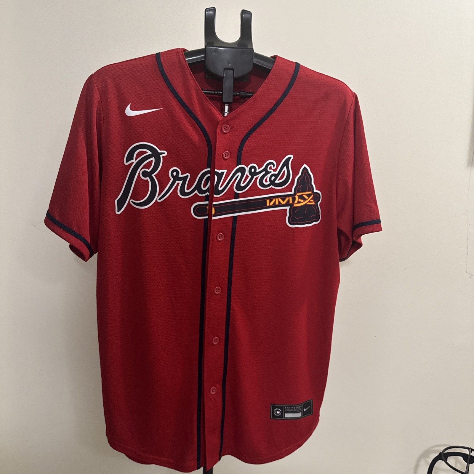 s-l1600-313.jpg Nike Atlanta Braves Greg Olson Baseball Jersey Mens Size Med New MLB W Tags - Image 1