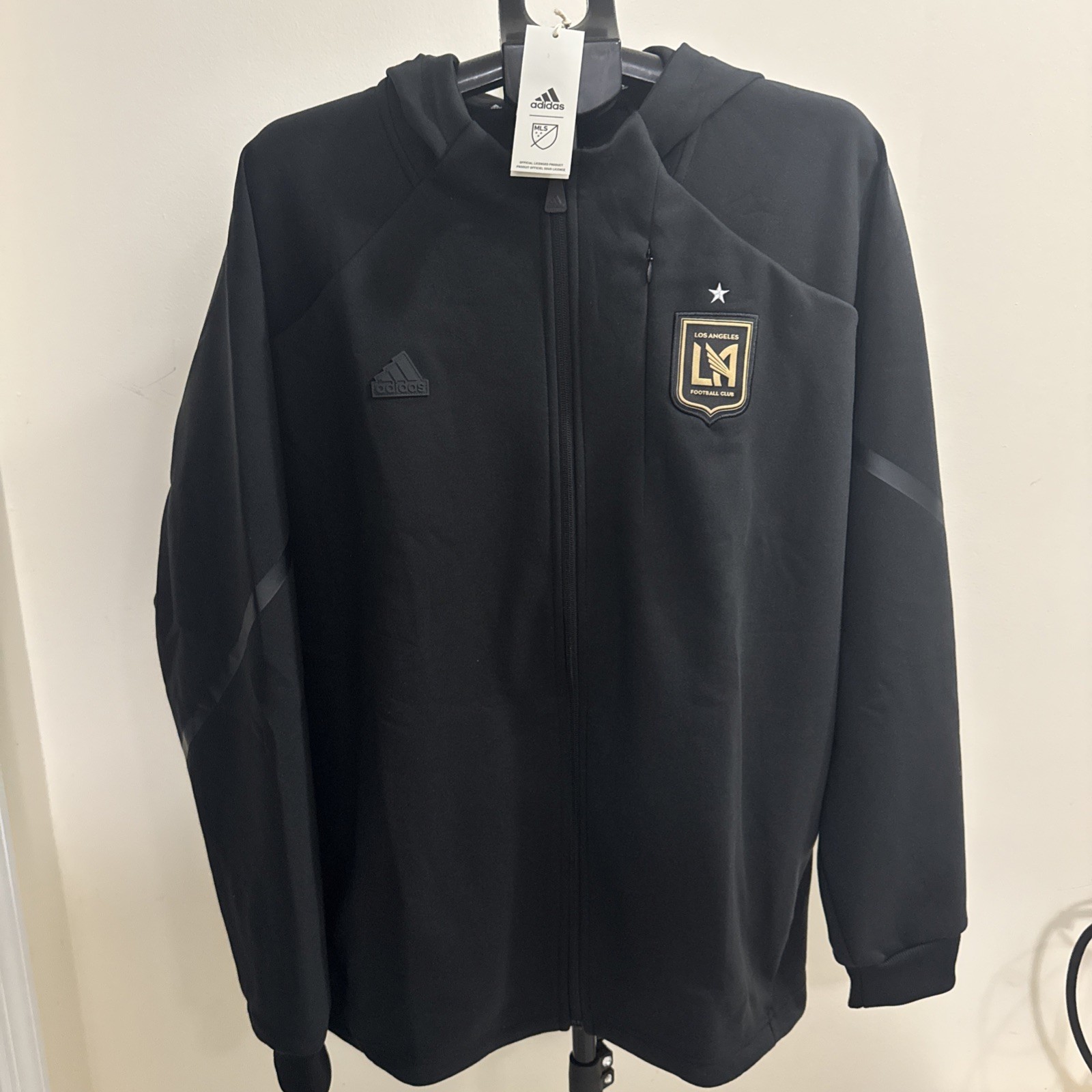 s-l1600-323.jpg Adidas Men’s LA Los Angeles FC LAFC Black Anthem Jacket Jersey XXL MLS - Image 1