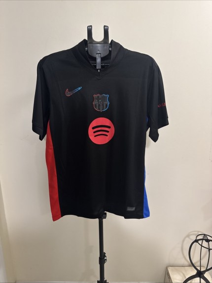 Nike FC Barcelona Away Jersey Lamine Yamal #19 Black Red 2024-25 Size XLarge New