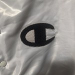 Champion Varsity Track Satin Jacket Gray Black Mens size X-Large - Image 2