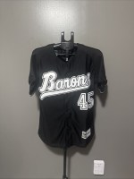 Barons Michael Jordan Black and White Baseball Jersey Size Small